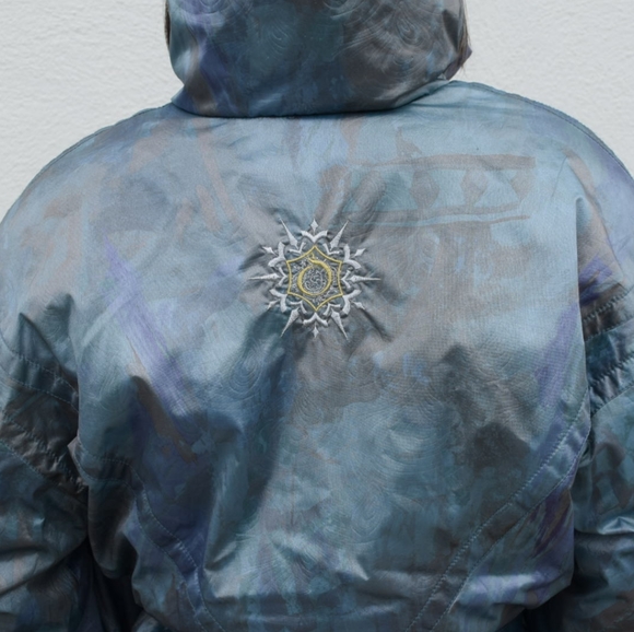 Vintage 80s Obermeyer Belted Cinch Waist Pearlescent Pastel Ski Jacket - Picture 3 of 6